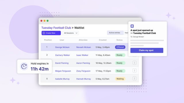 waitlist offer email next to the dashboard view of the auto-fill happening